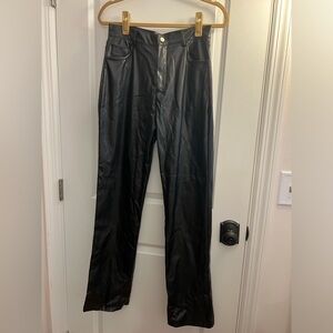 SHEIN Black Faux Leather Pants